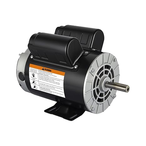 AZZUNO 2HP Air Compressor Electric Motor, 115V/230V, 17.3/8.7Amps, 56 Frame 3450RPM, 5/8" Keyed Shaft, 1.88" ShaftLength, Single Phase, CCW