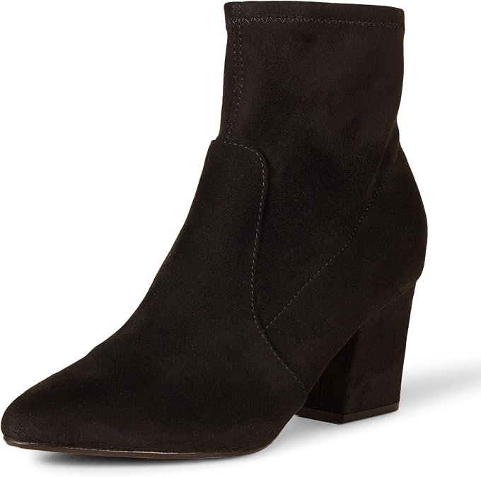 Amazon Essentials Women's Fitted Stretch Ankle Heel Boots with Pointed Toe