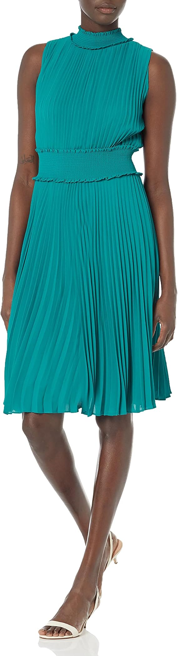 Nanette Nanette Lepore Womens Women's Smocked High Neck Pleated DressDress