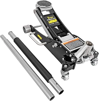 JEGS Professional Low-Profile 2-Ton Aluminum Floor Jack | 3in. Inch Minimum Saddle Height | Lightweight Construction | 360 Degree Rotating Saddle