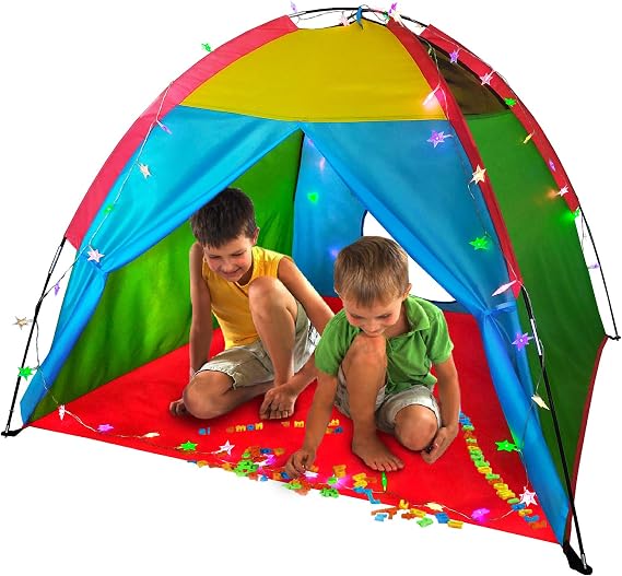 Rainbow Kids Play Tent & Lights, Children Dome Play House, 48" x 36"