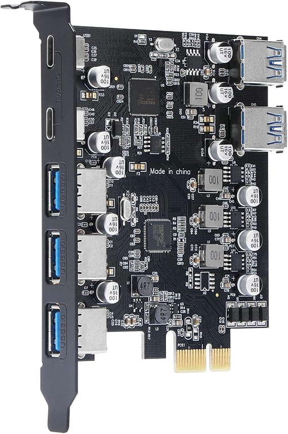 PCIe USB 3.0 5X USB-A ve 2X USB-C Bağlantı Noktaları Genişletme Kartı,PCI Express Dahili USB 3 Hub Dönüştürücü Masaüstü PCS Yükseltici Kartı için