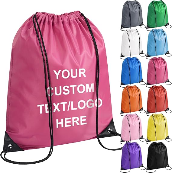 Custom Drawstring Backpack Gym Drawstring Bags 20 Packs Personalized Draw String Backpack with Your Logo Image Text Customized SackPack Bags for Sports Traveling Gym Swimming Yoga Daily Use
