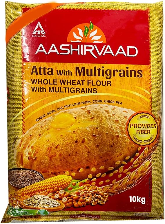 Aashirvaad's Multigrain Atta 10KG Flour To Make Soft And Smooth Chapatti, Roti Product Of India Pack Of 1
