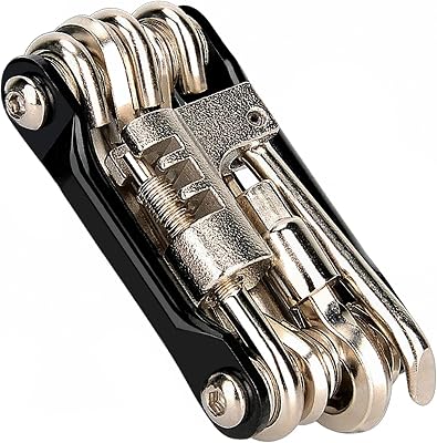Bike Chain Tool, Ultimate Bike Multitool Kit - Lightweight Stainless Steel - Includes Chain Breaker, Tire Repair Kit, Motorcycle Accessories