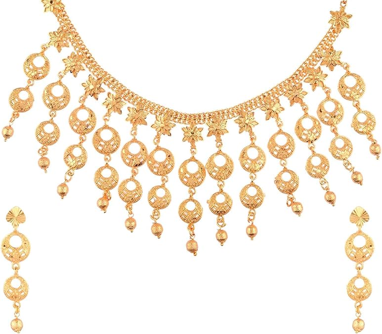 Efulgenz Indian Jewelry Sets for Women Indian Bollywood Wedding Bridal Tassel Choker Collar Necklace Earrings Fashion Jewelry Set