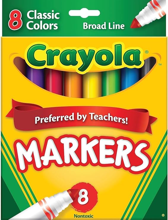 Crayola Classic Markers, Broad Line 8 ea (Pack of 2)