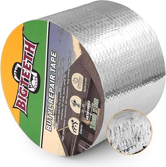 BIGTEETH Butyl Tape -100mm x 5m Waterproof Repair Tape