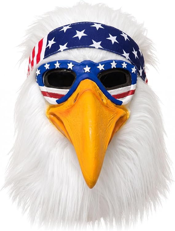 Bald Eagle Costume – Half-face Fun Photo-worthy Design For American Eagle Costume, White