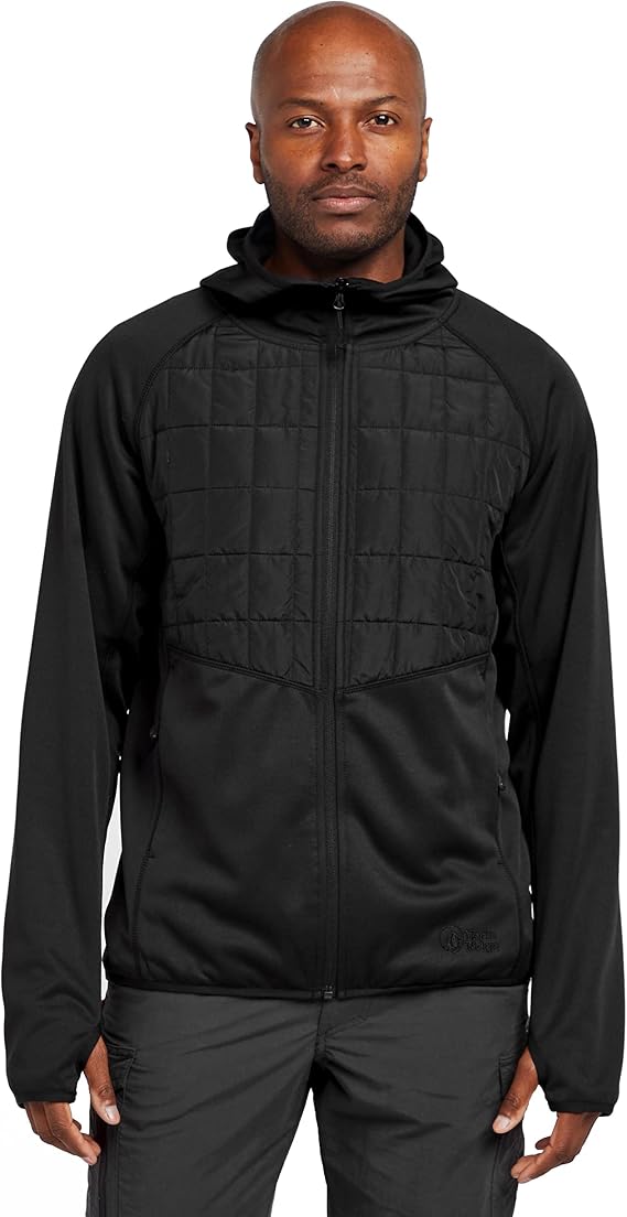 NORTH RIDGE Men's Core Force Insulated Jacket, Synthetic Fill, Water Resistant, Elastane Bound Hood, Flatlock Seams, Zipped Pockets, Cold Weather