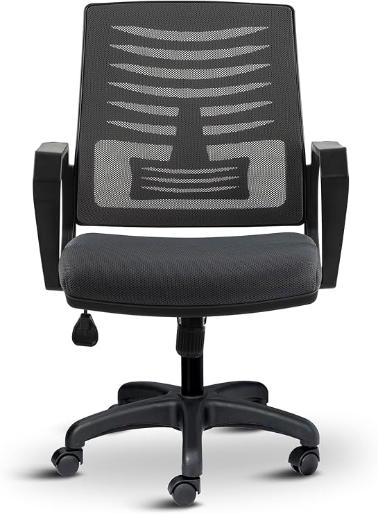 Metis Çalışma Koltuğu, Ofis Sandalyesi, Plastik Ayak, File Sırt, 32 DNS Sünger, Tekerlek Dahil, 57x53x95 cm (ANTRASİT)