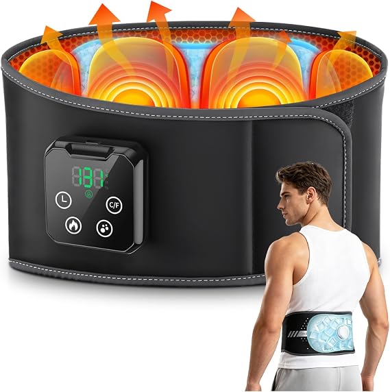 Heating and Cooling Pad for Back with 4 Heat 3 Massage Intensity Levels