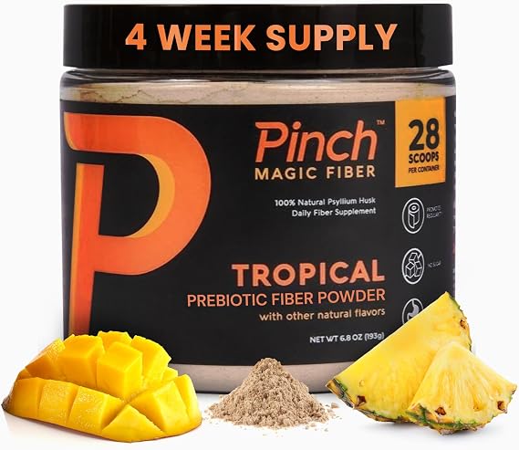 Pinch Magic Sugar-Free Psyllium Husk Fiber, Tropical, GLP-1 Support