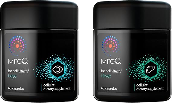 MitoQ +Liver & +Eye Bundle: Advanced Antioxidant Supplements for Metabolism, Detox & Blue Light Protection | Supports Liver Health, Eye Vitality & Natural Detox (2 x 60 Capsules)