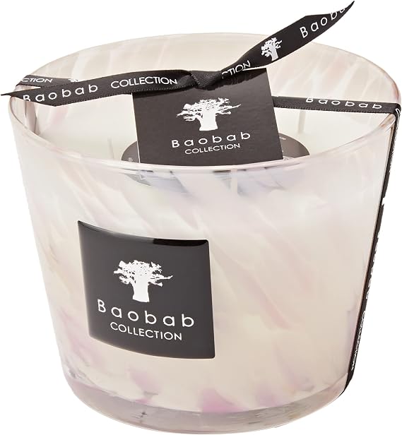 Baobab MAX10PB Pearls White Candle, Candle Wax, 10 x 7 x 10 cm