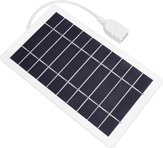 USB Solar Panel Charger, White, 5W, 5V 1PCS