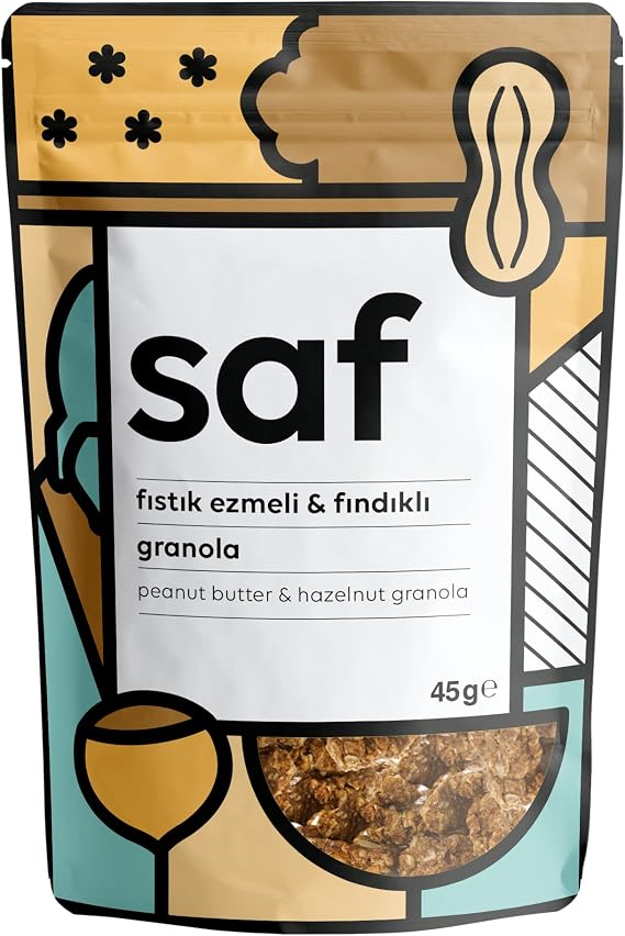 saf Granola Fıstık Ezmeli & Fındıklı