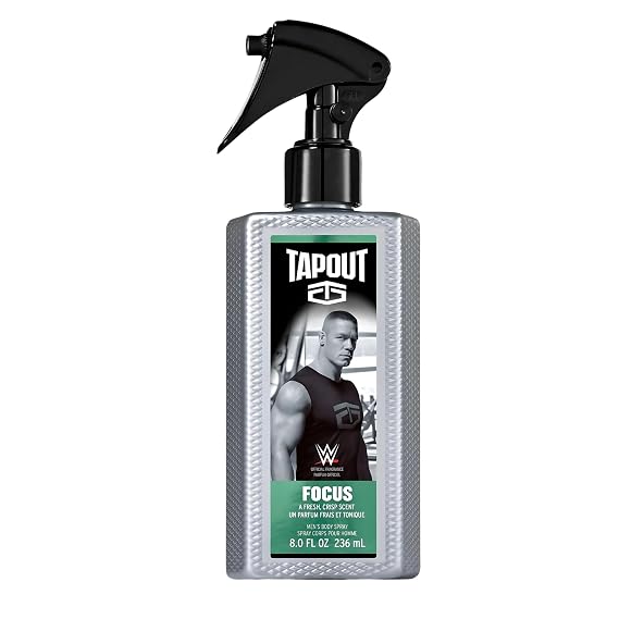 Tapout Focus Body Spray Perfume for Men Refreshing Fragrance, 8 oz