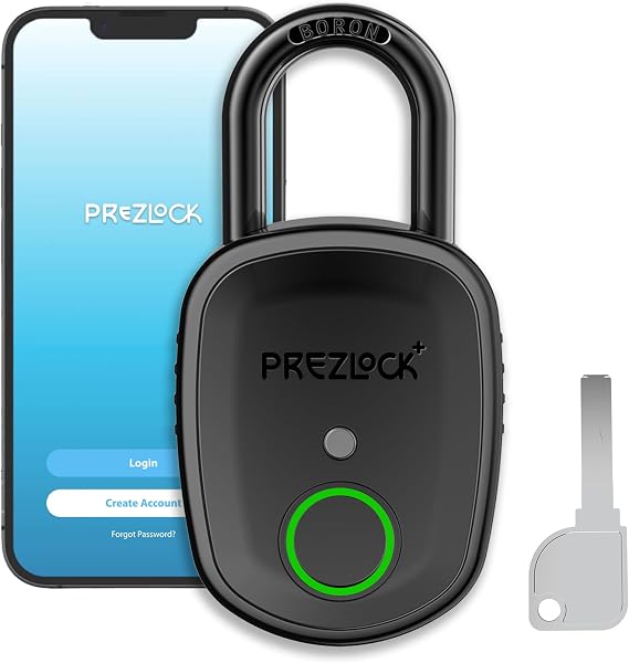 Smart Fingerprint Padlock with Key, Biometric Padlock with APP, Suitable for Outdoor and Heavy Duty, IP65 Waterproof.