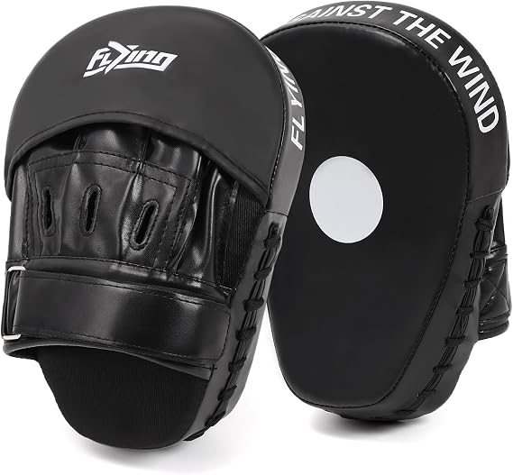 Curved Focus Punching Mitts for Men & Women - Leather Boxing Pads for Martial Arts, Karate, Kickboxing, Muay Thai, Taekwondo