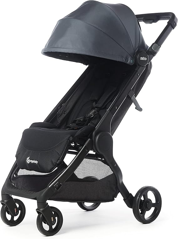 Ergobaby Metro+ Stroller with Reclining Function, Collapsible Stroller, car seat Compatible, Small, Lightweight and Compact, Slate Grey