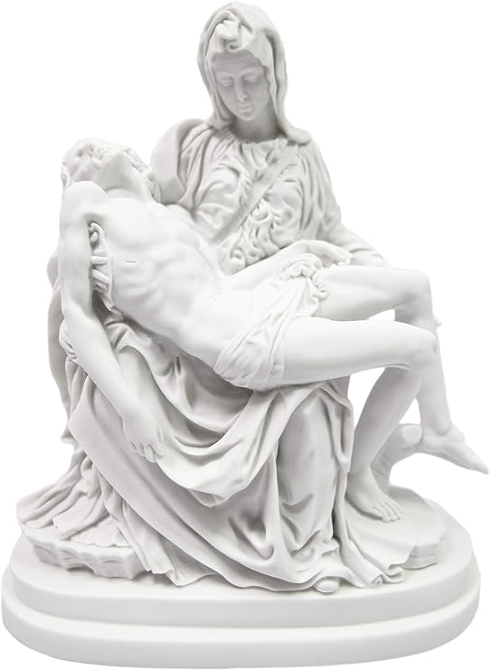 13 Inch Pieta Michelangelo White Catholic Statue Vittoria Collection Made in Italy