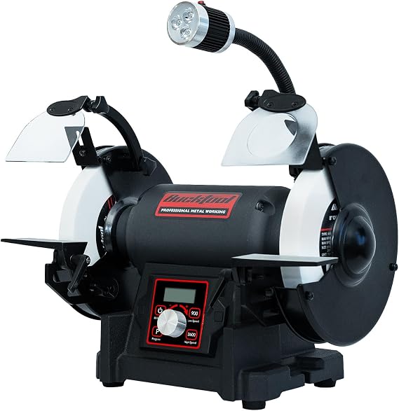 BUCKTOOL Variable Speed Bench Grinder, 200mm, 750W VFD Table Top Grinder