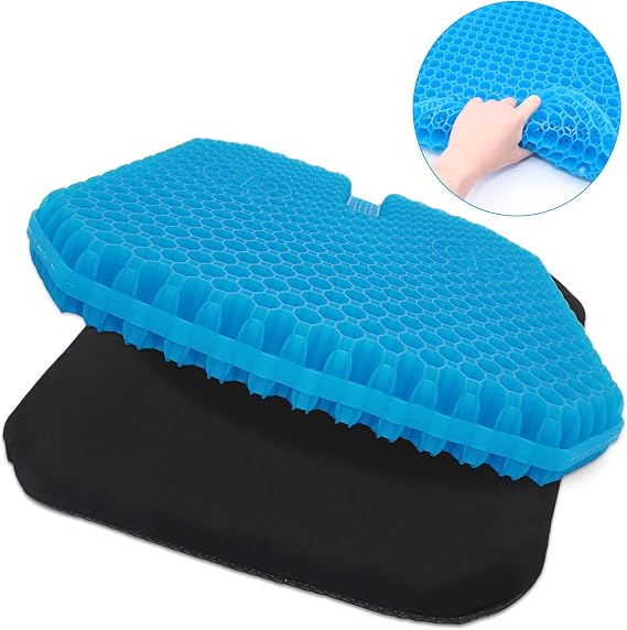 Gel Seat Cushion, Double Layer Egg Gel Cushion for Pressure Relief, Seat Cushion for The Car,Office,Wheelchair&Chair.Breathable Design,Durable,Portable