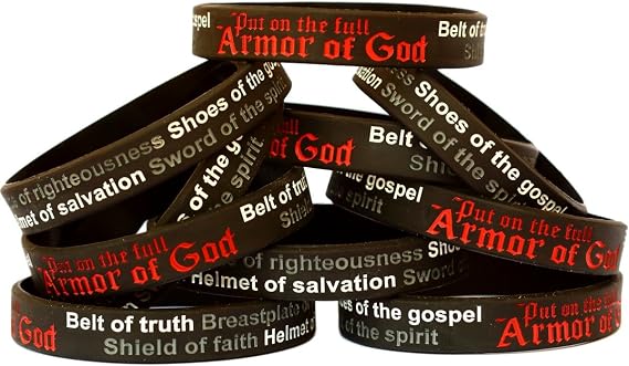 10 Armor of God Silicone Wristband Bracelets Ephesians 6:10-18