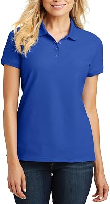 JustBlanks Womens Polo Shirts Short Sleeve Polo T Shirts Pique Polo Shirts for Women T-Shirts 4-Button Polo Tee