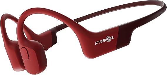 AFTERSHOKZ Aeropex Open-Ear Wireless Bone Conduction Headphones, IP67 Rated, Solar Red
