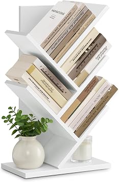 VASAGLE Tree Bookshelf, 9-Tier Bookcase, Large Bookshelf, Space-Saving Corner Shelf, Book Tree, Holds Books, CDs, Games, for Bedroom, Living Room, Home Office, Rustic Brown ULBC11BX