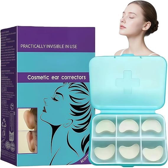 6PCS Cosmetic Ear Corrector,Ear Straighteners & Ea-r Tape Stickers for Protruding E/ars,Silicone E-ar Clips,Correctar Tool for Big E/ars,Ea/rs Correctar Tool,Ea/rs Tape for Big Ears
