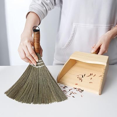 Small Besom Made of Straw for Sweeping Floors Sweeping Tabletops Dirt Removal Cleaning and Compact and Lightweight Household Cleaning Tools