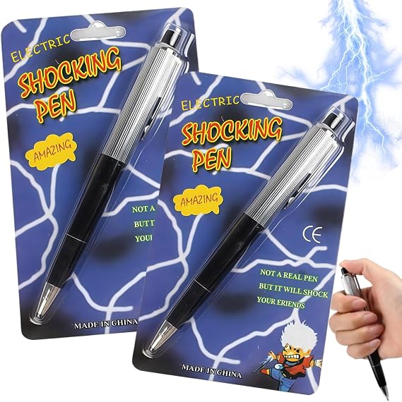 2PCS Electric Shock Pen,Ballpoint Shocking Pen,Electric Pe/n,Pranks for Adults,Shock P/en,Ele/ctric Sho/ck Prank,Practical Jokes,Safe Fun Joke to Friend Pra/nk Pe/ns,Trick Fun Gadget April Fool Pra/nk