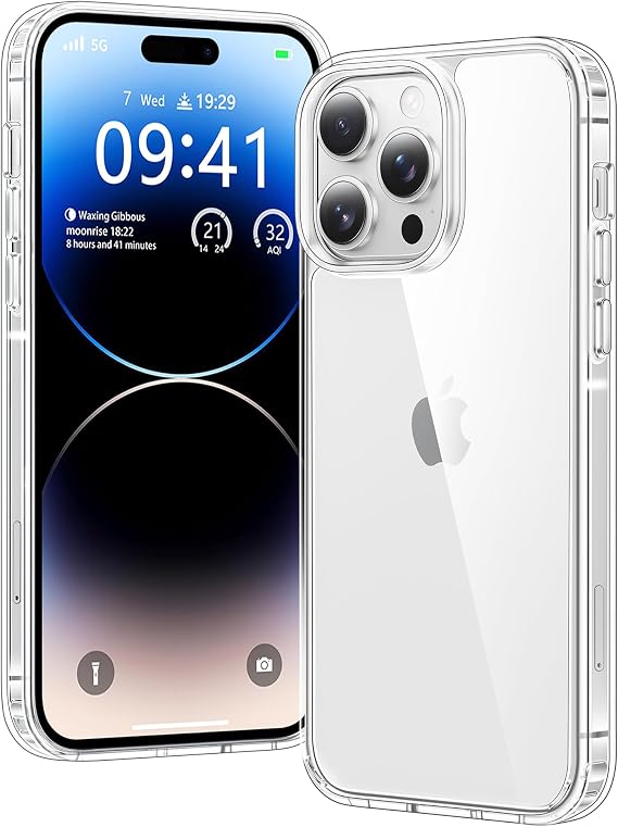 Clear Case for iPhone 14 Pro Max, Ultra Thin, Shockproof TPU Cover, Anti-Yellowing, Crystal Clear, Phone Case for Apple iPhone 14 Pro Max - Clear