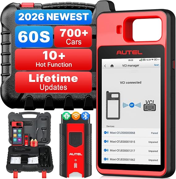 Autel Scanner MaxilM KM100 (X) Diagnostic Tool, Lifetime Update, 700+ Model | 2026 Lite of IM508S IM608 PRO II, V200 Wireless BT Scan Tool, for Home Mechanics & DIYers, Auto VIN, 2GB & 64GB, OS 9.0, 5.5"