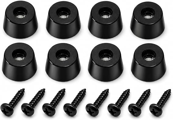 Speaker Isolation Pads 8-Pack | Anti-Vibration Rubber Feet with Screws | Reduce Resonance & Protect Furniture | for Studio Monitors, Turntables, Guitar Amps, Speakers, Amplifiers
