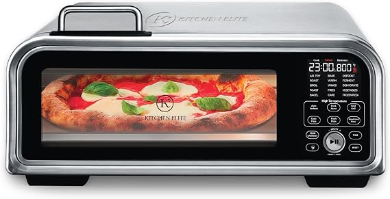 Kitchen Elite - Air Fryer for Toaster Oven, 15 in 1 Digital Convection Oven Countertop Control NTC Control, Portable Stainless Steel Pizza Oven for 12 Feet / 9 Slices,