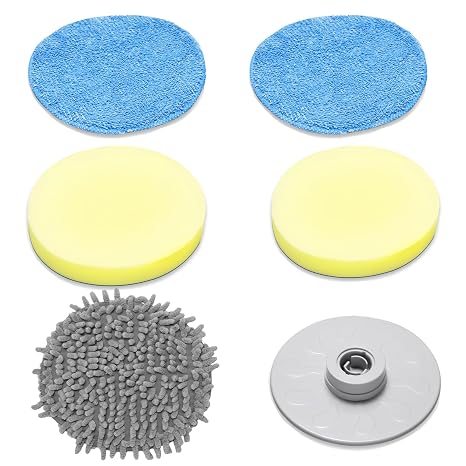 kHelfer Foam Scrubber and Scouring Pad for Electric Spin Scrubber | Microfiber Chenille Replacement Mop Cleaning Brush for Electric Spin Scrubber for Glass, Window, Floor Cleaning