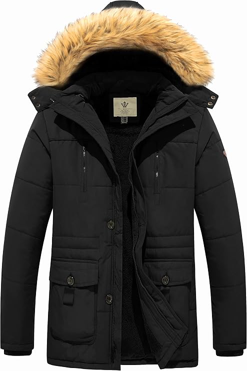 WenVen Men's Hooded Warm Coat Winter Parka Jacket