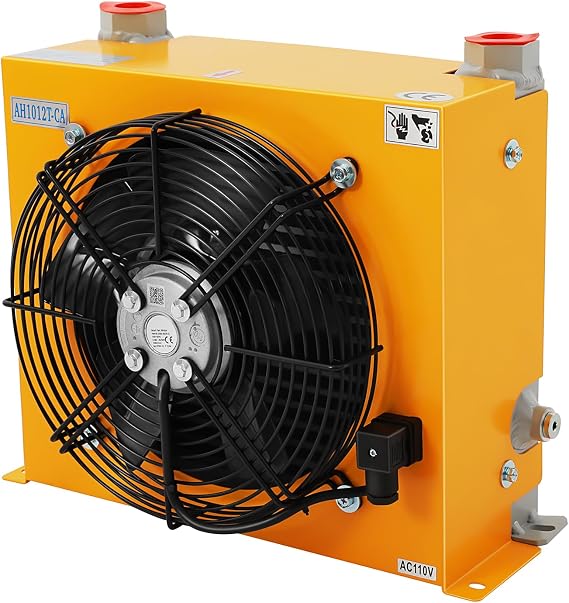 Hydraulic Oil Cooler, 1450rpm AH1012T-CA Hydraulic Air Cooler Air-Cooled Oil Radiator 100L/MIN Heavy Duty Industrial Cooling System AC 110V