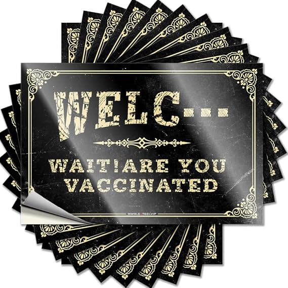 Car Window Stickers Welc Wait are You Vaccinated Funny Sticker 10 Pcs Funny Stickers for Cars Funny Car Sticker(12X18CM)