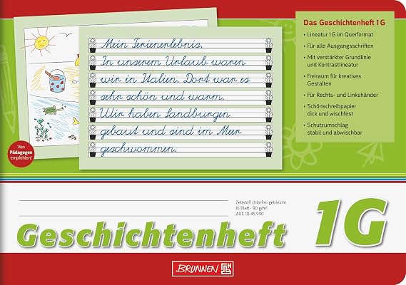 Brunnen 1045990 Story Pad A5 16 Sheets Line Style 1G Class 1)