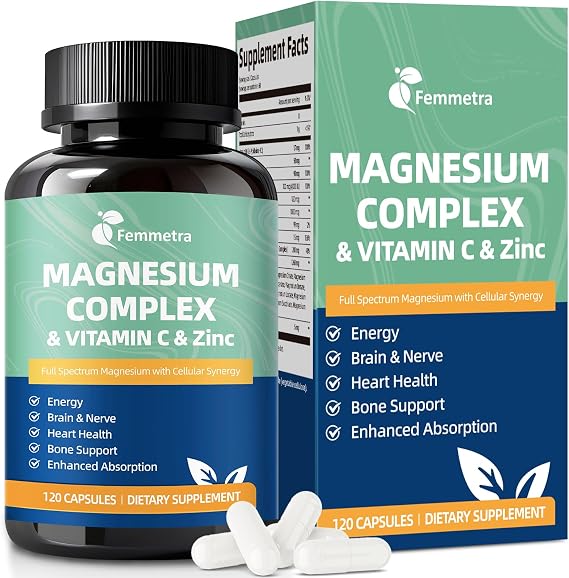 Magnesium Complex Women Men, 23-in-1 Magnesium Glycinate, Citrate & Malate