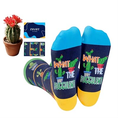 Zmart Funny Plant Gifts - Cactus Socks for Women Men, Succulent Gifts for Cactus Lovers