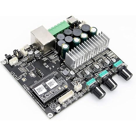 Arylic up2stream 2.1 Subwoofer Amplifier Board, WiFi and Bluetooth 5.0 50WX2 + 100W multiroom sub Class d Stereo Amplifier Board for DIY Speaker.