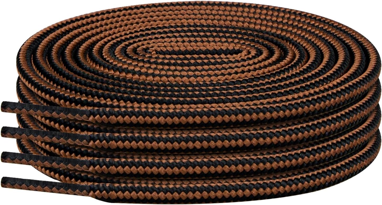 2 Pairs Shoelaces for Brunt Boot, 4.5MM Round Shoe Laces Strings Replacement for Hiking Working Shoes
