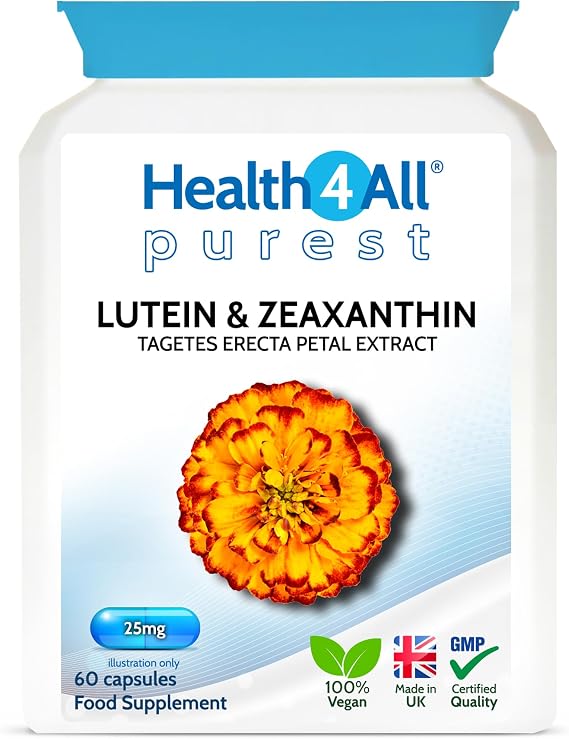 Lutein and Zeaxanthin 25mg 60 Capsules, 2 Months Supply, Vision Support