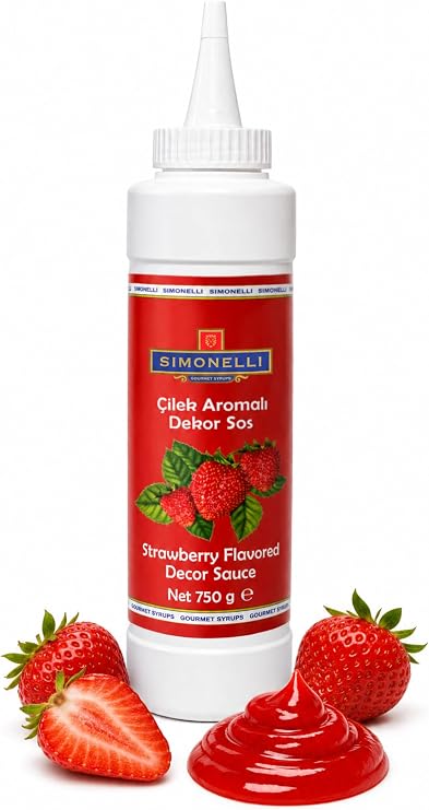 SIMONELLI CHOCOLATE Çilek Aromalı Dekor Sos 750 G
